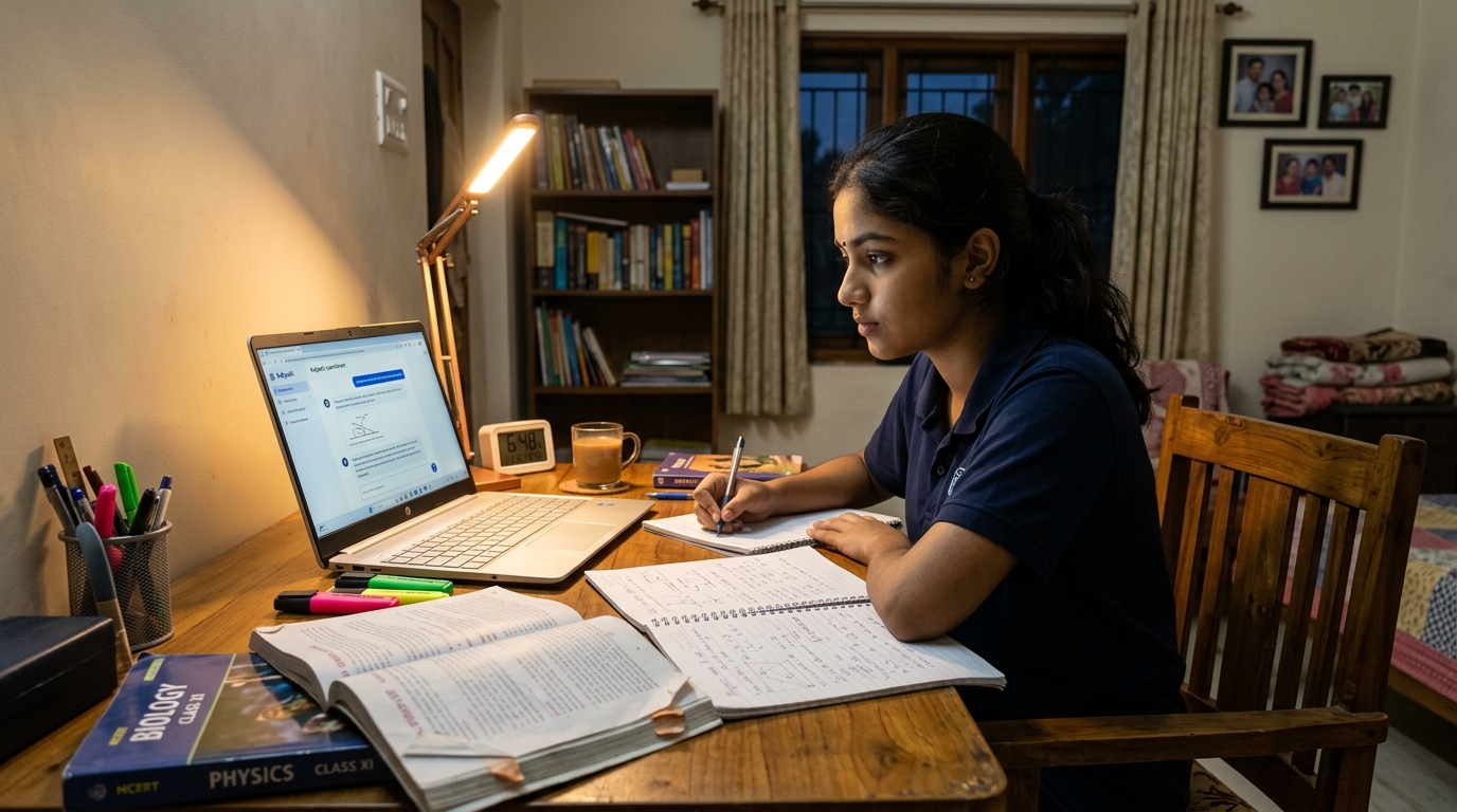 Student using ChatGPT on a laptop to get help with school homework